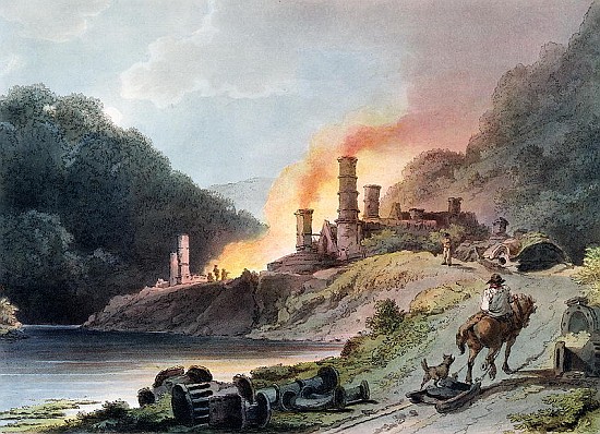 Iron Works, Coalbrookdale; engraved by William Pickett, c.1805 von (after) Philippe de Loutherbourg