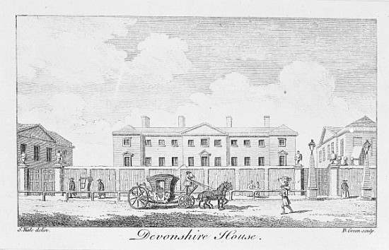 Devonshire House; engraved by Benjamin Green von (after) Samuel Wale