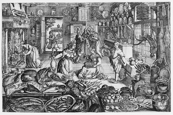 Kitchen scene in the early seventeenth century von (after) Schelte Adams Bolswert
