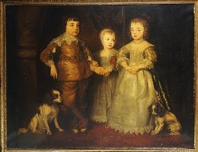 Group portrait of the children of King Charles I, full length