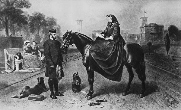 Queen Victoria at Osborne, after the painting of 1865 von (after) Sir Edwin Landseer