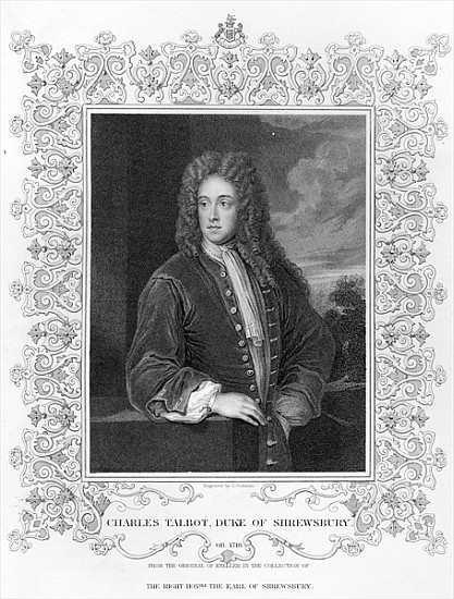 Charles Talbot, Duke of Shrewsbury; engraved by J. Cochran von (after) Sir Godfrey Kneller