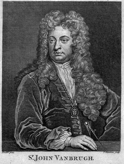 Sir John Vanbrugh; engraved by Thomas Chambars von (after) Sir Godfrey Kneller