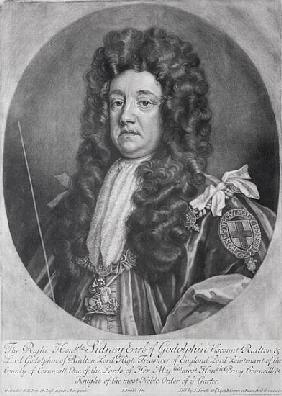 Portrait of Sidney Godolphin (1645-1712) 1st Earl of Godolphin ; engraved by and published by  John 