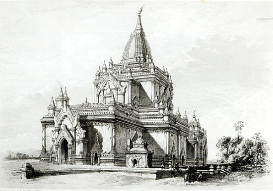 North Eastern view of Gaudapalen Temple at Pagan von (after) Sir Henry Yule