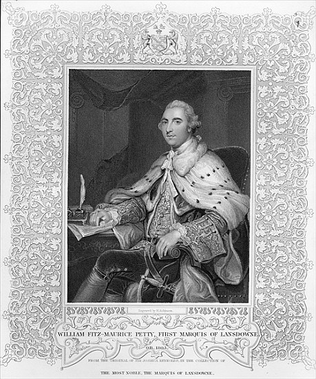 William Fitz-Maurice Petty, First Marquis of Lansdowne; engraved by H. Robinson von (after) Sir Joshua Reynolds