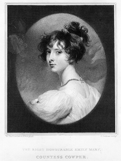 Emily Mary, Countess Cowper von (after) Sir Thomas Lawrence
