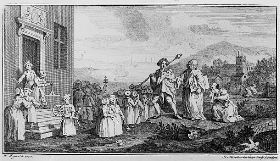 The Foundlings; engraved by Francois Morellon La Cave von (after) William Hogarth
