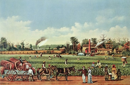 A Cotton Plantation on the Mississippi - the Harvest; engraved by Currier and Ives von (after) William Aiken Walker