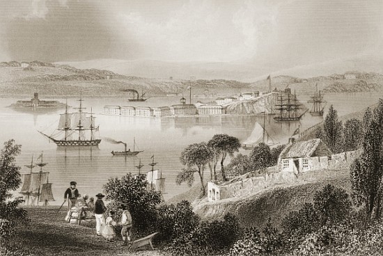 The Cove of Cork (now Cobh), County Cork, Ireland, from ''Scenery and Antiquities of Ireland'' von (after) William Henry Bartlett