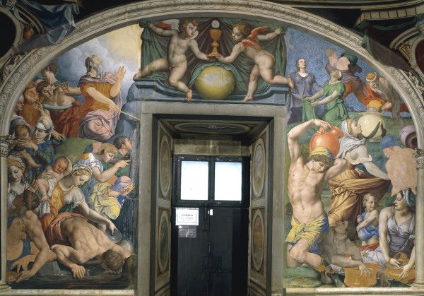A.Bronzino, Moses beats wat. a. Manna c. von Agnolo Bronzino