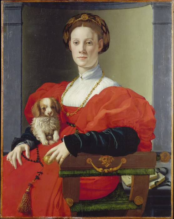 Bildnis einer Dame in Rot (Francesca Salviati?) von Agnolo Bronzino