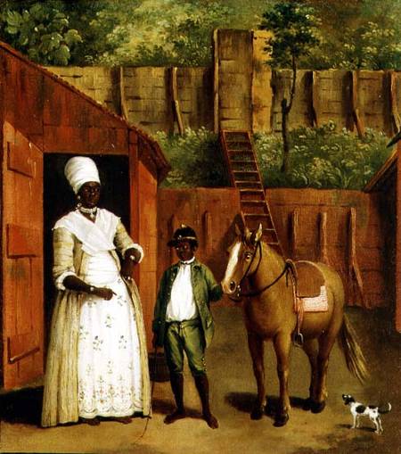 Mother and Son with a Pony outside a Stable von Agostino Brunias