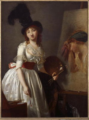 Portrait of a female painter, pupil of David (oil on canvas) von Aimee Duvivier