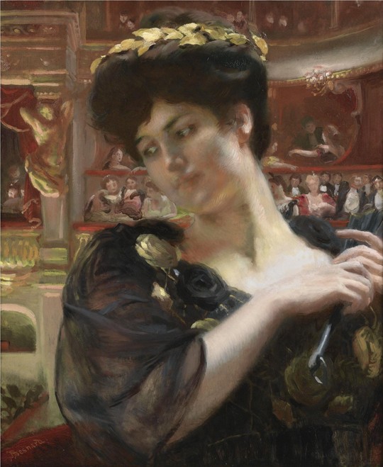 La Comédie-Française. Porträt der Schauspielerin Gabrielle Réjane (1856-1920) von Albert Besnard