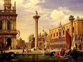 Ansicht der Piazzetta und Piazza di S.Marco in Venedig von Albert Emil Kirchner
