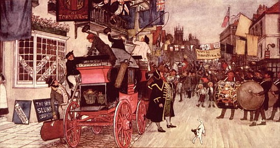 The Election Parade at Eatanswill, from ''The Pickwick Papers'' von Albert Jnr. Ludovici