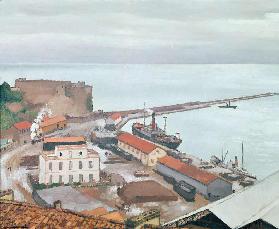 Der Hafen von Bougie in Grau Wetter 1915