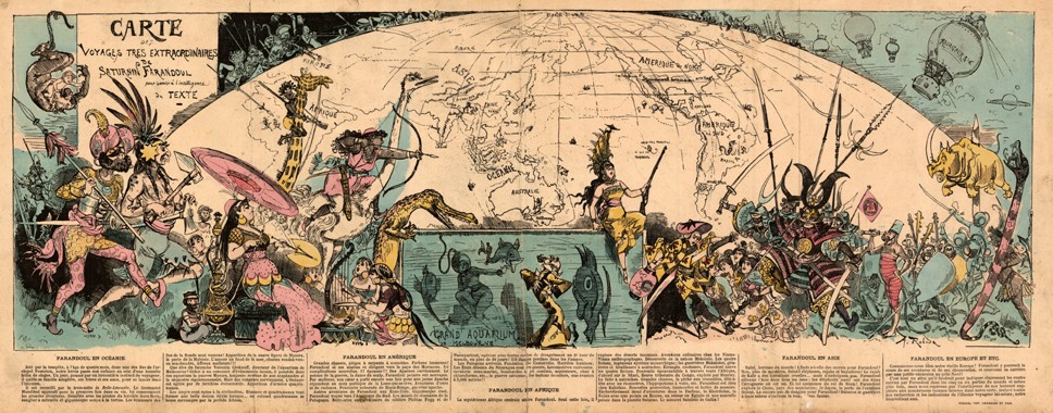 Carte des voyages très extraordinaires de Saturnin Farandoul von Albert Robida