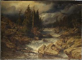 Gegend am Tauern in Tirol nach einem Sturm 1851