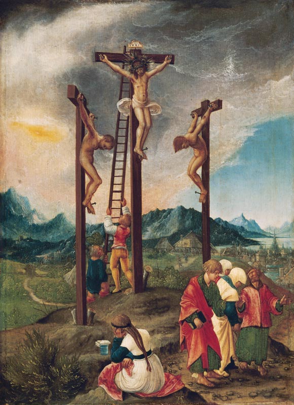 Christus am Kreuz zwischen den beiden Schächern von Albrecht Altdorfer