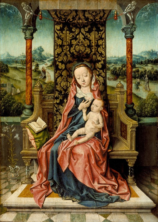 Madonna und Kind auf dem Thron von Albrecht Bouts