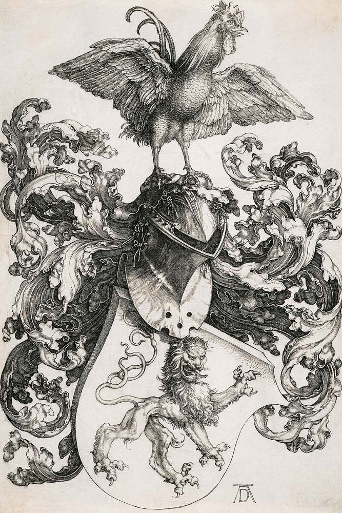 Das Löwenwappen mit dem Hahn von Albrecht Dürer