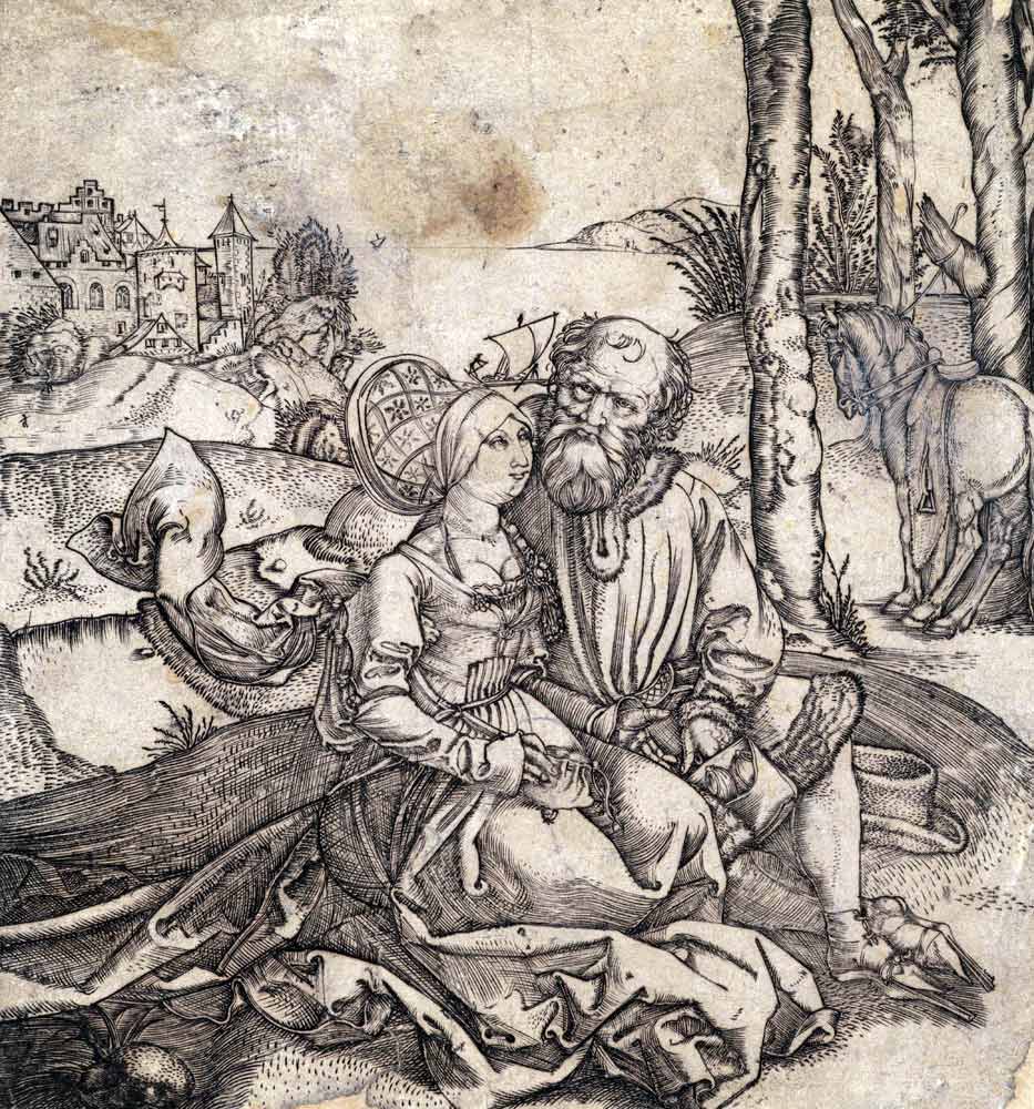Der Liebesantrag (Ungleiches Paar) von Albrecht Dürer