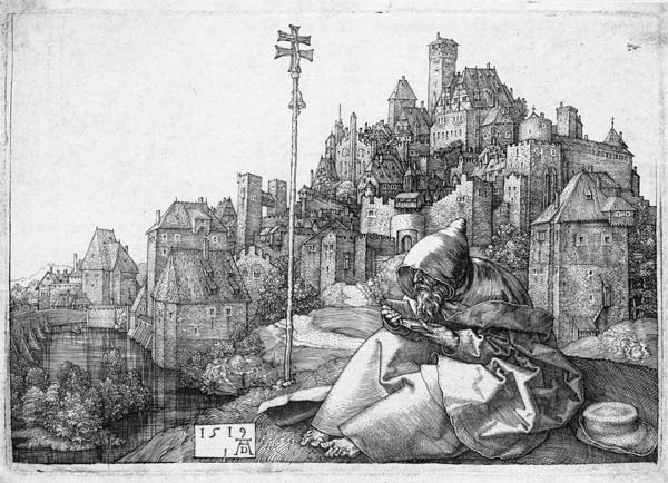 Der heilige Antonius vor der Stadt von Albrecht Dürer