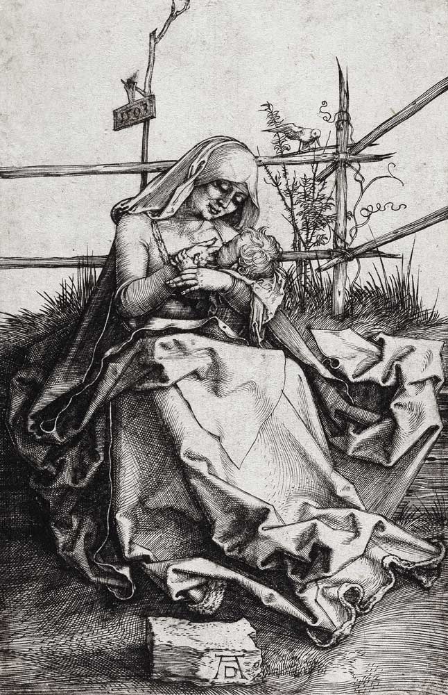 Maria auf der Rasenbank, das Kind stillend von Albrecht Dürer