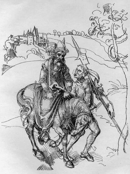 A.Dürer, Blind Horseman / Draw./ c.1490 von Albrecht Dürer