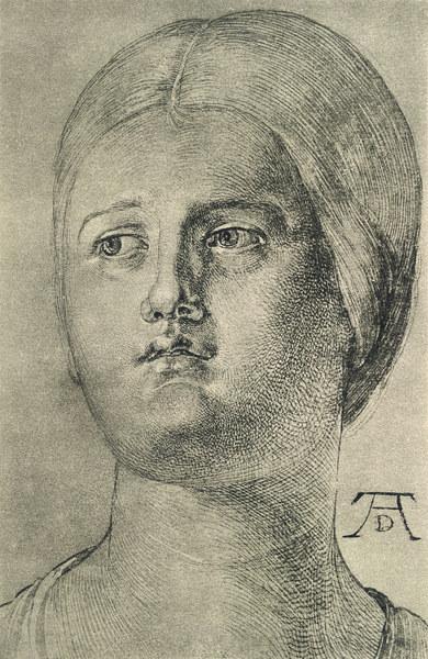 A.Dürer, Head of a Woman /Draw./ c.1505 von Albrecht Dürer