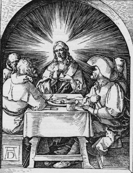 Christ in Emmaus / Dürer / c.1510 von Albrecht Dürer