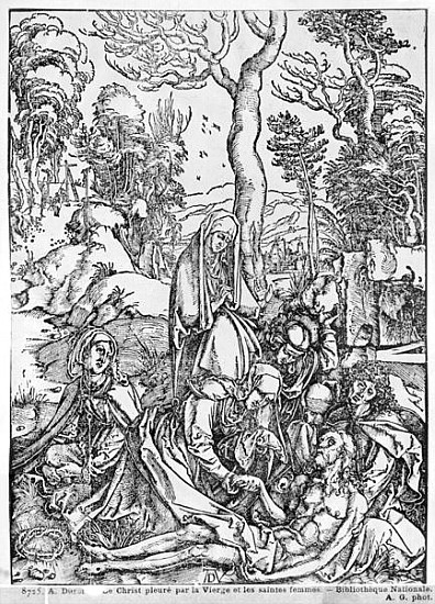 Christ mourned the Virgin and the female Saints, from ''The Great Passion'' series, 1497-1500 von Albrecht Dürer