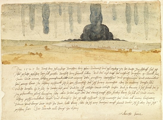 Dream landscape with text von Albrecht Dürer