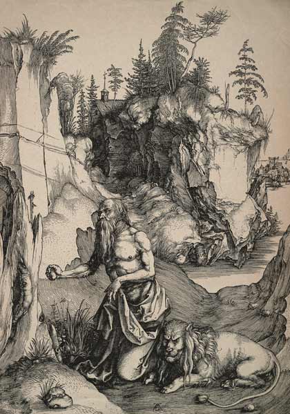 St Hieronymus in the wilderness / Dürer von Albrecht Dürer