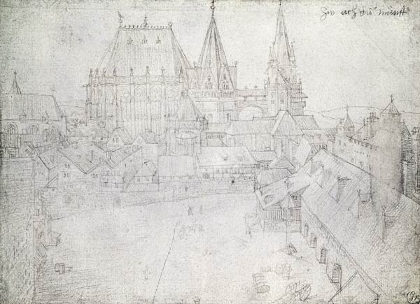 The Minster at Aachen, 1520 (silverpoint on paper) von Albrecht Dürer