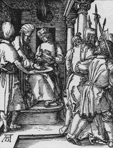 Pilate washes his hands / Dürer / c1509 von Albrecht Dürer
