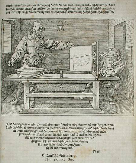 Scene from Durer's 'Course in the Art of Drawing' von Albrecht Dürer