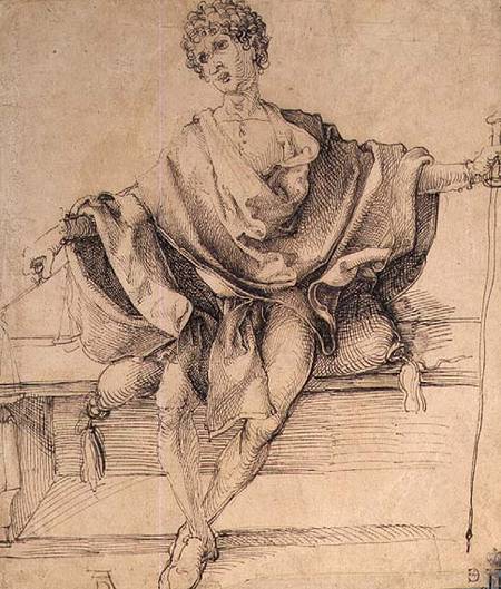 Seated Youth with Scales and a Cane von Albrecht Dürer