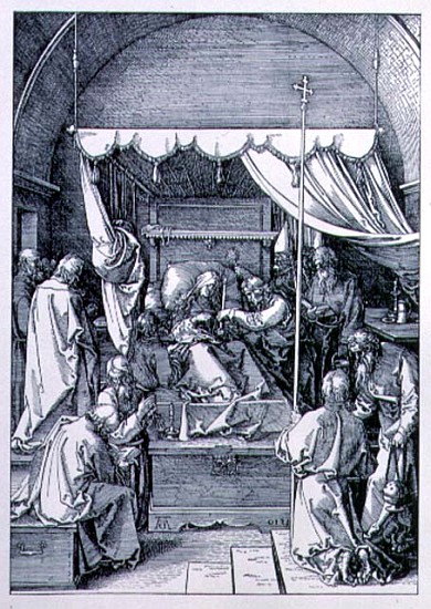 The Death of the Virgin from the ''Life of the Virgin'' series; engraved 1510, pub. 1511 von Albrecht Dürer