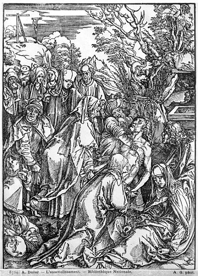 The entombment of Christ, from ''The Great Passion'' series, 1497-1500 von Albrecht Dürer