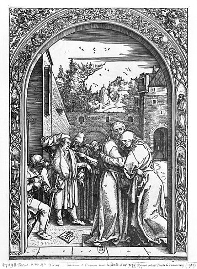 The meeting of St. Anne and St. Joachim at the Golden Gate, from the ''Life of the Virgin'' series von Albrecht Dürer