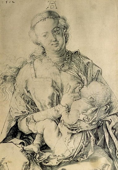 Virgin Mary suckling the Christ Child, 1512 (charcoal drawing) von Albrecht Dürer