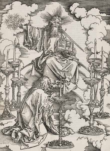 Johannes erblickt die sieben Leuchter (Illustration zur "Apokalypse") von Albrecht Dürer