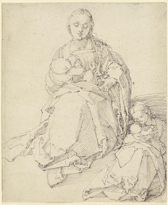 Zwei Studien zu einer Maria mit Kind von Albrecht Dürer