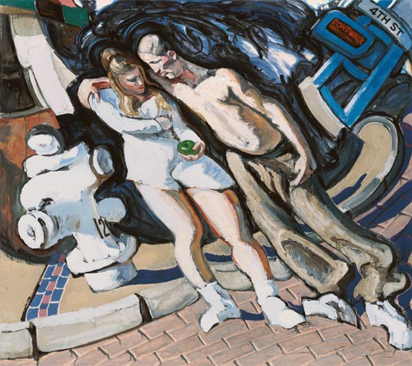 Adam and Eve, South of Market, 1994 (mixed media on linen)  von Alek  Rapoport