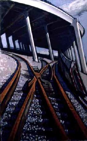 Tracks, 1986 (tempera on canvas) 
