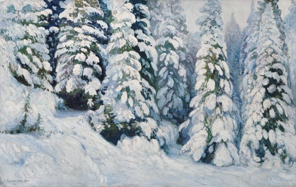 Wintermärchen (verschneite Tannen) von Aleksandr Alekseevich Borisov