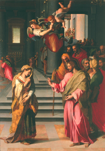 Christus und die Ehebrecherin. von Alessandro Allori